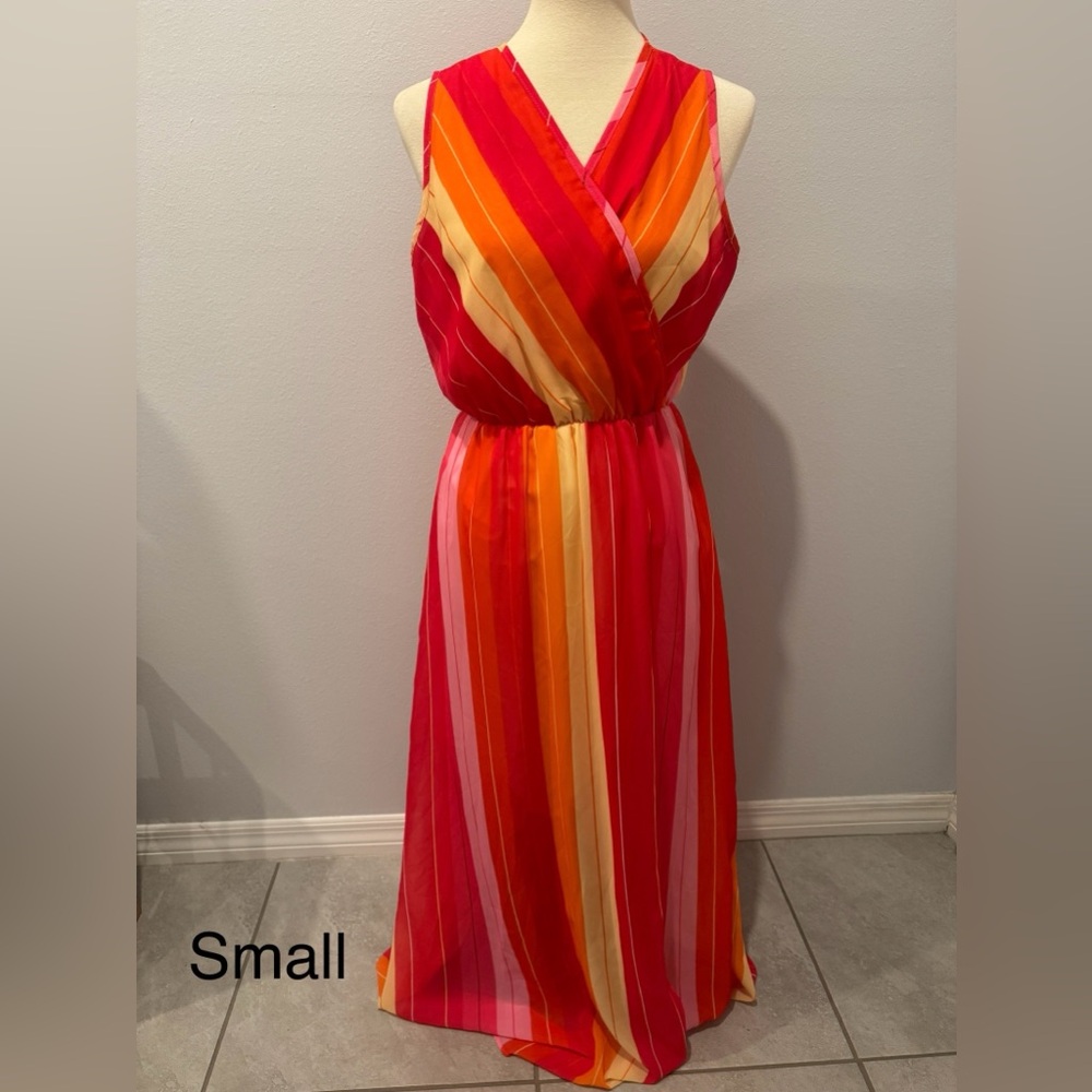 Vibrant Striped Maxi Dress